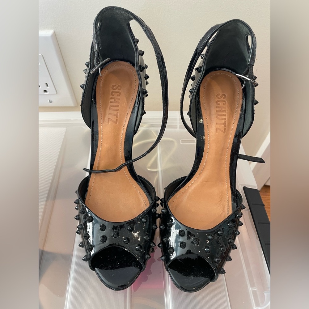Schutz black studded heels, never worn out! Looking to sell them